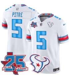 Men's Houston Texans #5 Jalen Pitre White 2026 25th Anniversary F.U.S.E. Rivalries Collection Limited Football Stitched Jersey