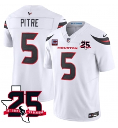 Men's Houston Texans #5 Jalen Pitre White 2026 With 25th Anniversary Patch And 2-Star C F.U.S.E. Vapor Limited Football Stitched Jersey