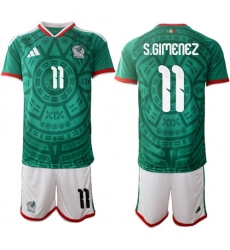 Men's Mexico #11 S.GIMENEZ National Team FIFA x World Cup 2026 Home Green On Field Jersey