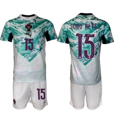 Men's Portugal Team #15 Joo Neves Green 2026 World Cup Away Soccer Jersey Suit