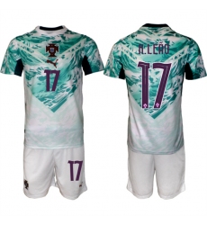 Men's Portugal Team #17 Rafael Lero Green 2026 World Cup Away Soccer Jersey Suit