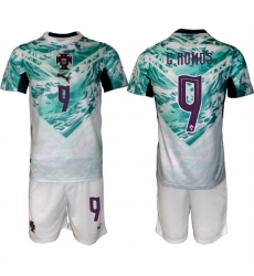 Men's Portugal Team #9 Gonalo Ramos Green 2026 World Cup Away Soccer Jersey Suit