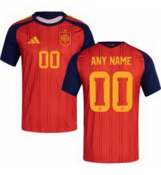 Men 00 Spain Custom World Cup 2026 Away Replica Jersey 6