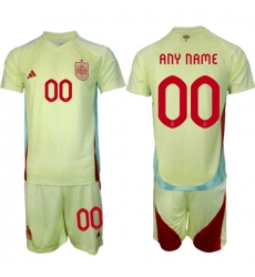 Men's Spain Team Custom 2024-25 Yellow Away Soccer Jersey Suit
