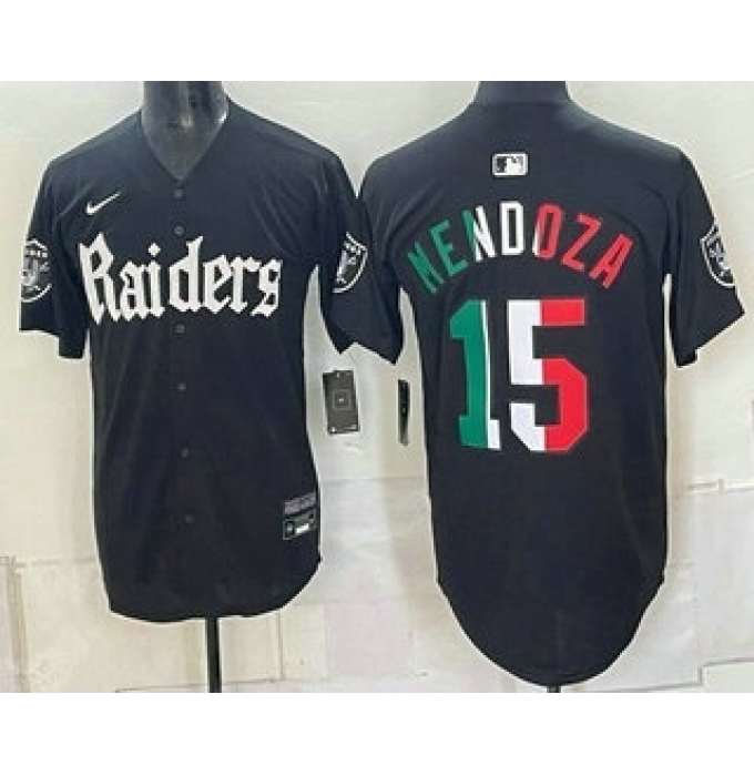 Men's Las Vegas Raiders #15 Fernando Mendoza Black Mexico Gothic Sin City Shadows Edition Vapor Limited Jersey