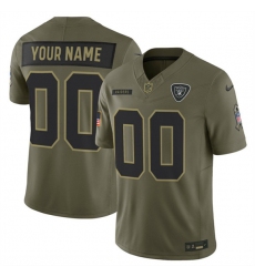 Men's Las Vegas Raiders Active Player Custom Olive 2025 F.U.S.E. Salute to Service Limited Football Stitched Jersey
