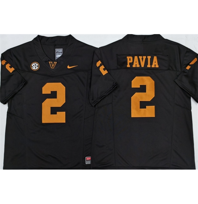 Men's Vanderbilt Commodores #2 Diego Pavia Black F.U.S.E. Vapor Limited Stitched Football Jersey