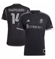 Mens Nashville SC Jacob Shaffelburg adidas Black 2024 Man In Black Kit Authentic Player Jersey