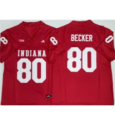 Men's Indiana Hoosiers #80 Charlie Becker Red F.U.S.E. Stitched Basketball Jersey