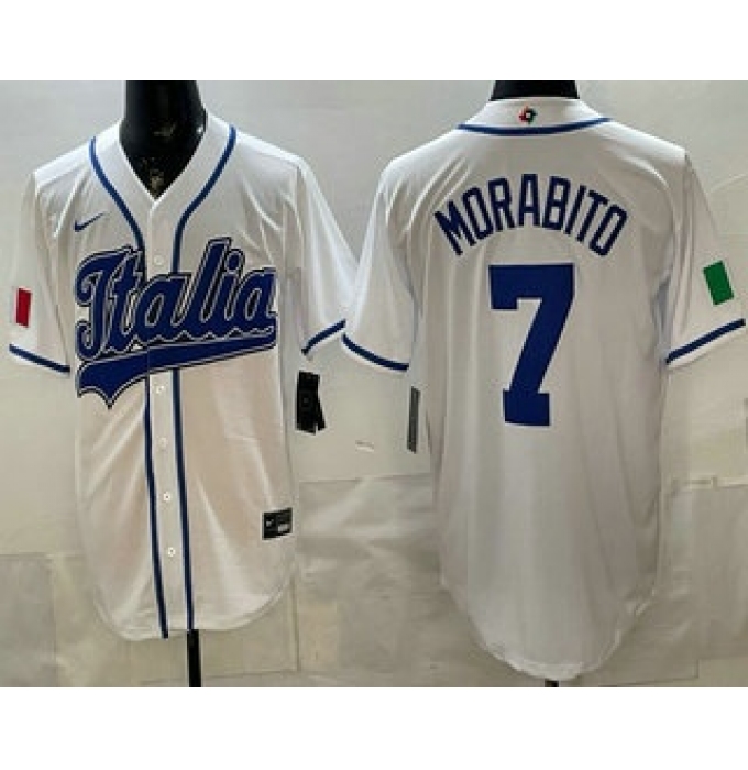 Men's Italy #7 Nick Morabito White 2026 World Baseball Classic Cool Base Jersey