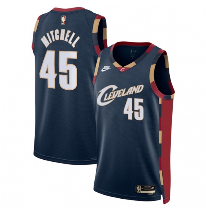 Men's Cleveland Cavaliers #45 Donovan Mitchell Donovan Mitchell Navy 2025 Classic Edition Stitched Jersey