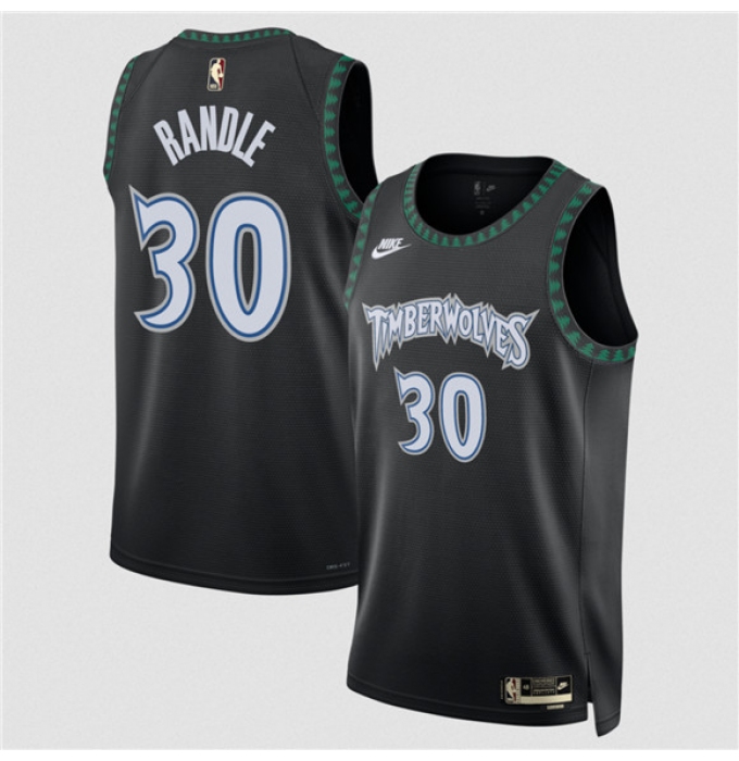 Men's Minnesota Timberwolves #30 Julius Randle Black 2025 Classic Edition Stitched Jersey