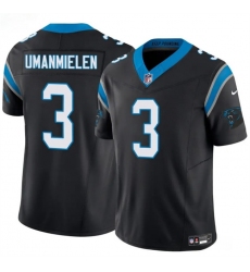 Men's Carolina Panthers #3 Princely Umanmielen Black 2025 F.U.S.E. Vapor Limited Stitched Football Jersey