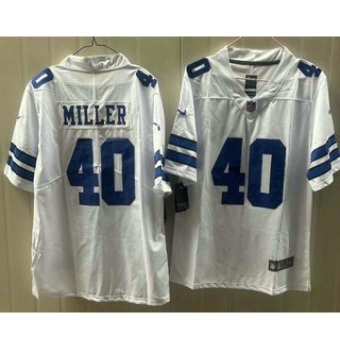 Men's Dallas Cowboys #40 Von Miller Limited White Vapor Jersey