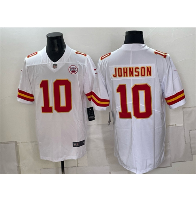 Men’s Kansas City Chiefs #10 Emmett Johnson White 2026 Vapor Untouchable Limited Stitched Football Jersey