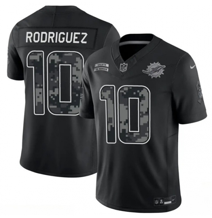 Men's Miami Dolphins #10 Jacob Rodriguez Black F.U.S.E. 2026 Salute to Service Limited Football Stitched Jersey