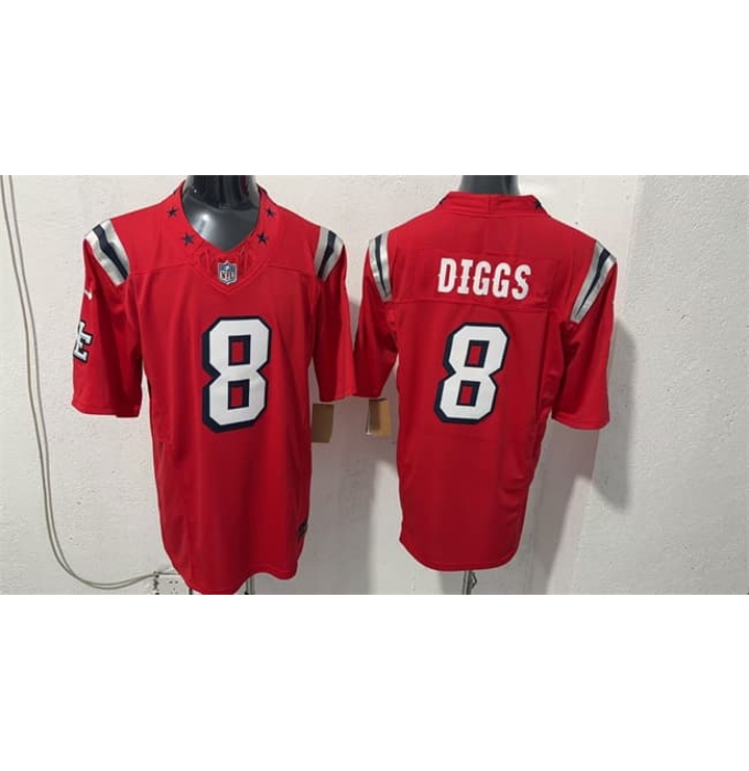 Men's New England Patriots #8 Stefon Diggs Red F.U.S.E. Vapor Limited Football Stitched Jersey