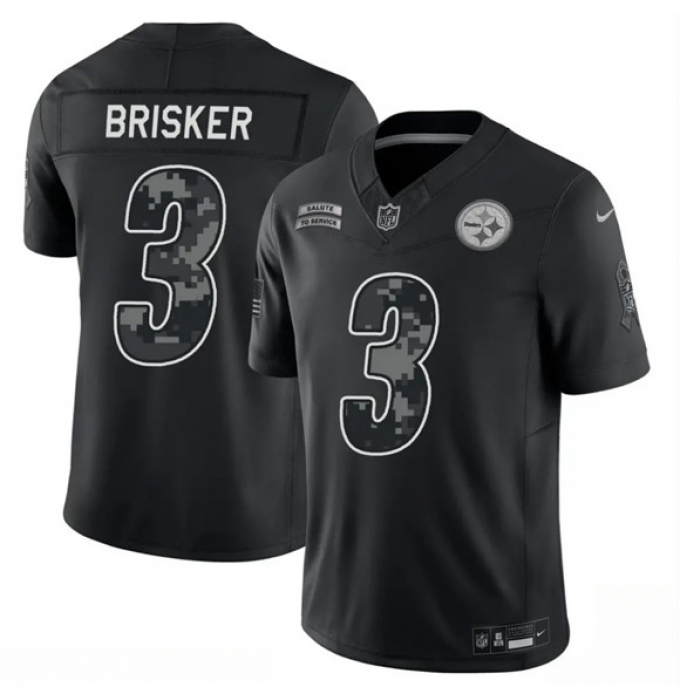 Men's Pittsburgh Steelers #3 Jaquan Brisker Black F.U.S.E. 2026 Salute to Service Limited Football Stitched Jersey