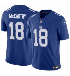 Men's New York Giants #18 J.J. McCarthy Blue 2026 F.U.S.E. Vapor Untouchable Limited Football Stitched Jersey