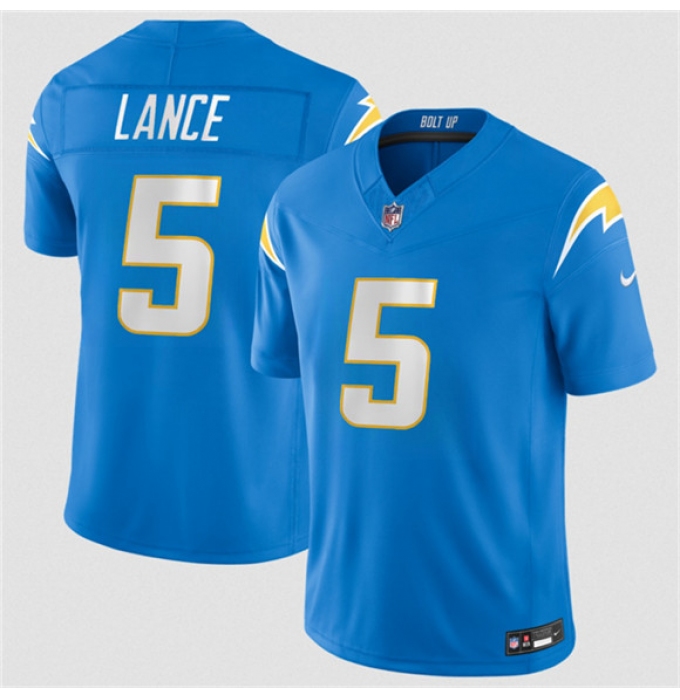 Men's Los Angeles Chargers #5 Trey Lance Blue 2026 F.U.S.E. Vapor Limited Football Stitched Jersey