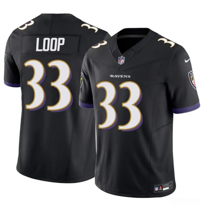 Men's Baltimore Ravens #33 Tyler Loop Black 2025 F.U.S.E. Vapor Limited Football Jersey