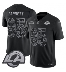 Men's Los Angeles Rams #95 Myles Garrett Black 2026 F.U.S.E. Salute to Service Limited Football Stitched Jersey