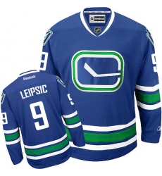 Men's Reebok Vancouver Canucks #9 Brendan Leipsic Authentic Royal Blue Third NHL Jersey