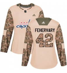 Women's Adidas Washington Capitals #42 Martin Fehervary Authentic White Pink Fashion NHL Jersey