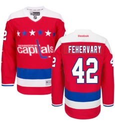 Women's Reebok Washington Capitals #42 Martin Fehervary Authentic Red Third NHL Jersey