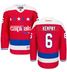 Women's Reebok Washington Capitals #6 Michal Kempny Authentic Red Third NHL Jersey