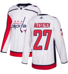 Youth Adidas Washington Capitals #27 Alexander Alexeyev Authentic White Away NHL Jersey