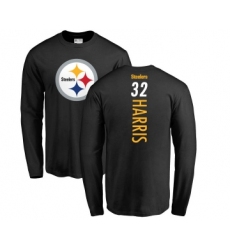Football Pittsburgh Steelers #32 Franco Harris Black Backer Long Sleeve T-Shirt