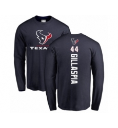 Football Houston Texans #44 Cullen Gillaspia Navy Blue Backer Long Sleeve T-Shirt