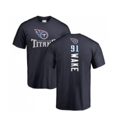 Football Tennessee Titans #91 Cameron Wake Navy Blue Backer T-Shirt