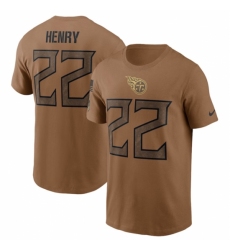 Men's Tennessee Titans #22 Derrick Henry 2023 Brown Salute To Service T Shirt