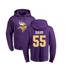 Football Minnesota Vikings #55 Anthony Barr Purple Name & Number Logo Pullover Hoodie