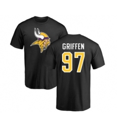 Football Minnesota Vikings #97 Everson Griffen Black Name & Number Logo T-Shirt