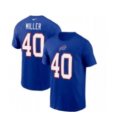 Men's Buffalo Bills #40 Von Miller 2022 Blue Name & Number T-Shirt