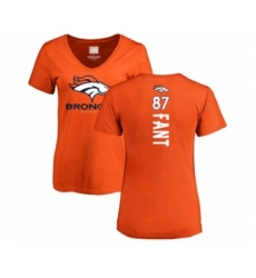 Football Women's Denver Broncos #87 Noah Fant Orange Backer T-Shirt