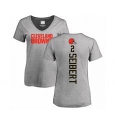 Football Women's Cleveland Browns #2 Austin Seibert Ash Backer V-Neck T-Shirt