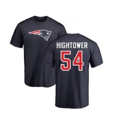 Football New England Patriots #54 Dont'a Hightower Navy Blue Name & Number Logo T-Shirt