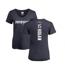 Football Women's New England Patriots #15 Chris Hogan Navy Blue Backer T-Shirt