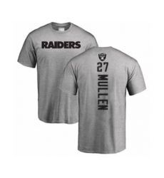 Football Oakland Raiders #27 Trayvon Mullen Ash Backer T-Shirt