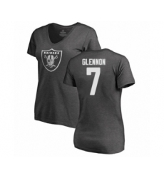 Football Women's Oakland Raiders #7 Mike Glennon Ash One Color T-Shirt
