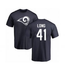 Football Los Angeles Rams #41 David Long Navy Blue Name & Number Logo T-Shirt
