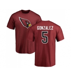 Football Arizona Cardinals #5 Zane Gonzalez Maroon Name & Number Logo T-Shirt