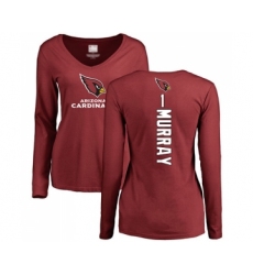 Football Women's Arizona Cardinals #1 Kyler Murray Maroon Backer Long Sleeve T-Shirt