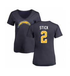 Football Women's Los Angeles Chargers #5 Tyrod Taylor Navy Blue Backer T-Shirt