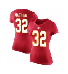 Football Women's Kansas City Chiefs #32 Tyrann Mathieu Red Rush Pride Name & Number T-Shirt