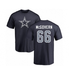 Football Dallas Cowboys #66 Connor McGovern Navy Blue Name & Number Logo T-Shirt